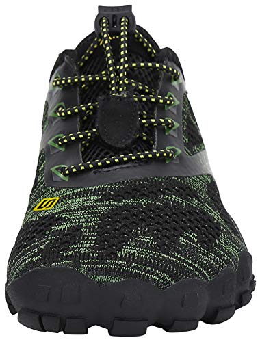 SAGUARO Hombre Mujer Barefoot Zapatillas de Trail Running Minimalistas Zapatillas de Deporte Fitness Gimnasio Caminar Zapatos Descalzos para Correr en Montaña Asfalto Escarpines de Agua, Verde, 41 EU