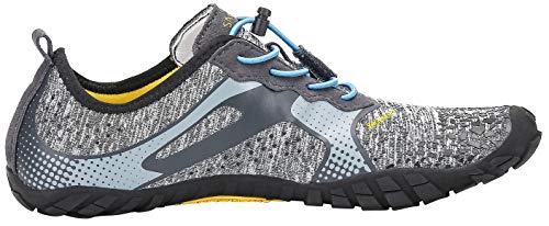 SAGUARO Hombre Mujer Barefoot Zapatillas de Trail Running Minimalistas Zapatillas de Deporte Fitness Gimnasio Caminar Zapatos Descalzos para Correr en Montaña Asfalto Escarpines de Agua, Gris, 41 EU