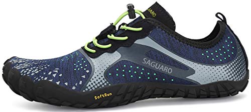 SAGUARO Hombre Mujer Minimalistas Zapatillas de Deporte Trail Running Calzado Caminar Cómodas Senderismo Ciclismo Ligeras Deportivas Andar Trekking Montaña Agua Exterior Interior(Azul, 46 EU)