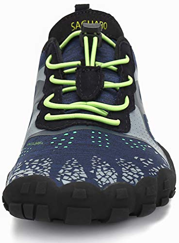 SAGUARO Hombre Mujer Minimalistas Zapatillas de Deporte Trail Running Calzado Caminar Cómodas Senderismo Ciclismo Ligeras Deportivas Andar Trekking Montaña Agua Exterior Interior(Negro, 44 EU)