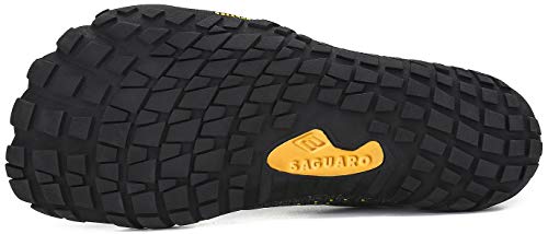 SAGUARO Hombre Mujer Zapatillas de Training Yoga Entrenamiento Gym Interior Transpirables Zapatos Correr Barefoot Resistentes Comodas Zapatos Gimnasio Asfalto Playa Agua Exterior(034 Negro, 42 EU)