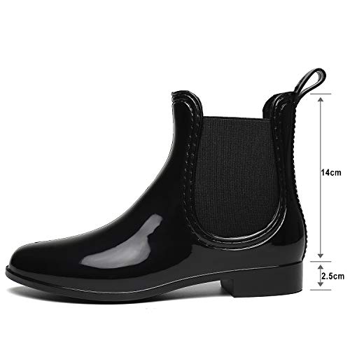 SAGUARO® Mujer Botas de Lluvia Festival Botas de Agua Muy Ligera Negro 40