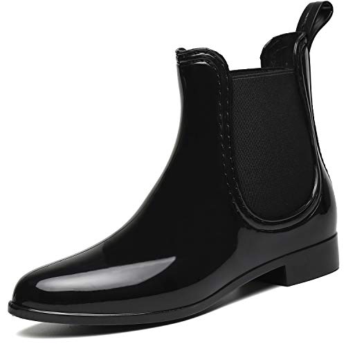 SAGUARO® Mujer Botas de Lluvia Festival Botas de Agua Muy Ligera Negro 40