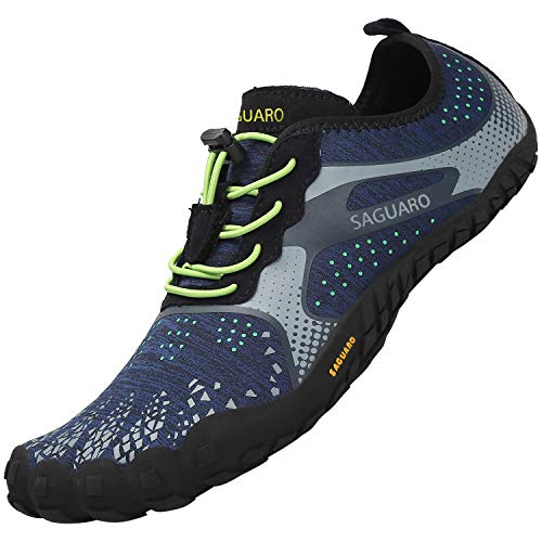 SAGUARO Unisexo Ligeras Zapatillas de Trail Running Flexibles Elástica Zapatos de Playa Ventilación Ajustables Zapato Descalzos Minimalistas Zapatillas para Pista Surf Buceo Nadando, Agua Azul 46