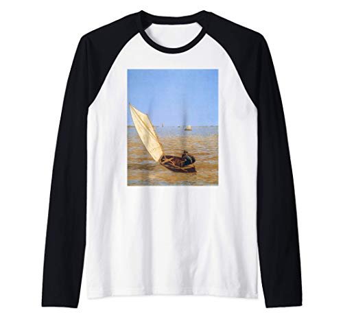 Sailing Keelboat Starting Out After Rail Thomas Eakins Art Camiseta Manga Raglan