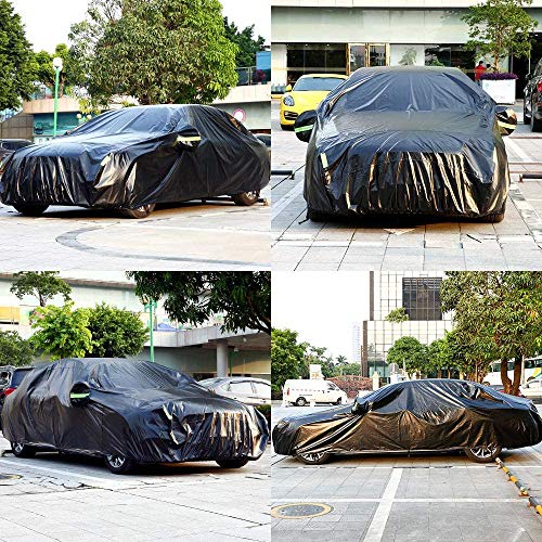 Sailnovo Funda para Coche Exterior Negra Impermeable Resistente al Sol, Polvo, Viento, Lluvia, Nieve y Rasguño 210T para Sedan (5.3 x 2 x 1.5m)