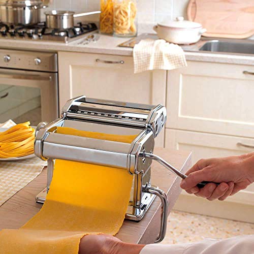 Sailnovo Máquina Pasta Fresca, Máquina de Cortador de Pasta de Acero Inoxidable, Máquina de Rodillos Para Casa Cocina Fabrica de Fideos Frescos de Masa Tagliatelle de Lasaña de Espaguetis Sailnovo Máquina Pasta Fresca, Máquina de Cortador de Pasta de Acero Inoxidable, Máquina de Rodillos Para Casa Cocina Fabrica de Fideos Frescos de Masa Tagliatelle de Lasaña de Espaguetis