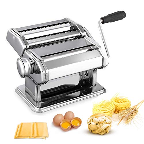 Sailnovo Máquina Pasta Fresca, Máquina de Cortador de Pasta de Acero Inoxidable, Máquina de Rodillos Para Casa Cocina Fabrica de Fideos Frescos de Masa Tagliatelle de Lasaña de Espaguetis Sailnovo Máquina Pasta Fresca, Máquina de Cortador de Pasta de Acero Inoxidable, Máquina de Rodillos Para Casa Cocina Fabrica de Fideos Frescos de Masa Tagliatelle de Lasaña de Espaguetis