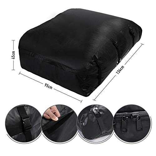 Sailnovo Portaequipaje Techo Coche Impermeable, Cofre de Techo Durable Universal Equipaje de Techo Suave Transportadores de Carga para Coche, Viajes, Autos, Furgonetas, Suvs (560L/ 1000D)