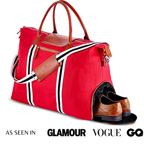 Saint Maniero Bolsa de Viaje Premium Bolsa de Lona Bolsa de Fin de Semana Bolso de Hombro Travel Duffle Duffle para Viaje Corto Bolsa de Mano Bolsa Deporte Duffle Trabajo Bolsa Noche (Rojo, L-XL) Saint Maniero Bolsa de Viaje Premium Bolsa de Lona Bolsa de Fin de Semana Bolso de Hombro Travel Duffle Duffle para Viaje Corto Bolsa de Mano Bolsa Deporte Duffle Trabajo Bolsa Noche (Rojo, L-XL)