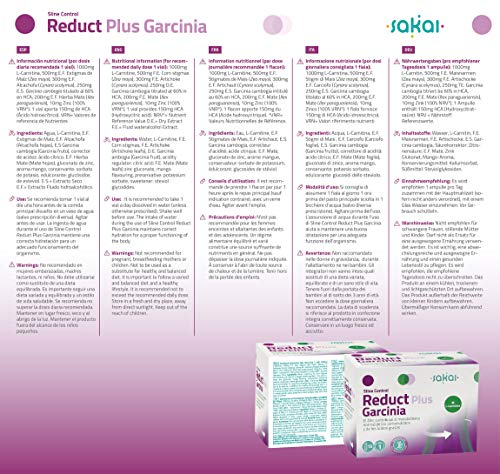 Sakai – Sline Control Reduct Plus Garcinia Cambogia + Zinc + L-Carnitina. Quemagrasas potente, saciante, termogénico y previene la retención de líquidos. Complemento alimenticio