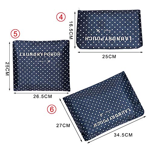 SAKUROO 6PCS / Set Organización de Almacenamiento de Ropa Juego de Viaje Maleta Calzado Lencería Bolsas divisorias cosméticas Accesorios para el Organizador del Armario casero, Rosa roja SAKUROO 6PCS / Set Organización de Almacenamiento de Ropa Juego de Viaje Maleta Calzado Lencería Bolsas divisorias cosméticas Accesorios para el Organizador del Armario casero, Rosa roja