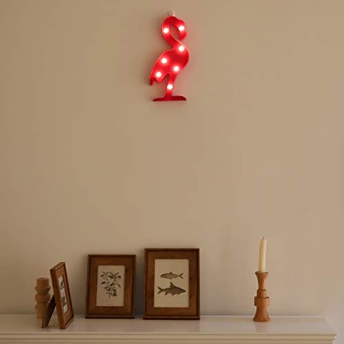SALCAR Flamingo/Flamenco, Lámpara LED decorativa para dormitorio, 7 LED, luz nocturna para niños, 2 pilas AA, lámpara decorativa LED para Navidad, boda o cumpleaños - Luz LED blanca cálida SALCAR Flamingo/Flamenco, Lámpara LED decorativa para dormitorio, 7 LED, luz nocturna para niños, 2 pilas AA, lámpara decorativa LED para Navidad, boda o cumpleaños - Luz LED blanca cálida