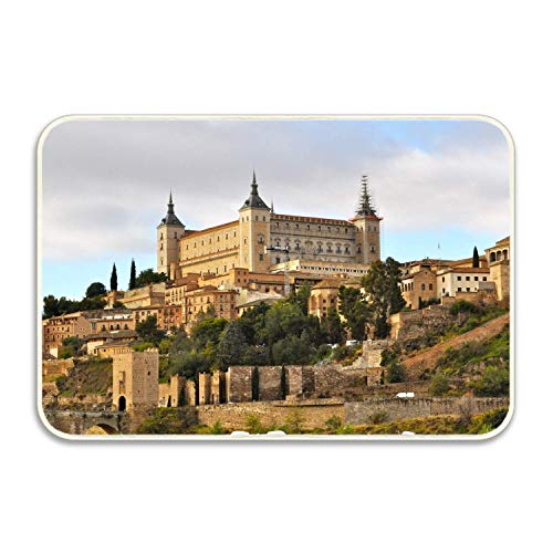 saletopk España Castillo Alcázar Toledo Alfombra de Piso Decoración para el hogar Alfombra Rectángulo Interior Felpudo Cocina Piso 15.7"X 23.5"