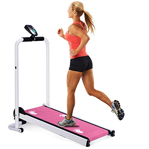 SalmophC Máquina para Correr con Cinta de Correr eléctrica Plegable Bodyfit con Pantalla LED y reposabrazos Ajustable 1/2 Mini Equipo de Ejercicio de diseño Compacto para Oficina en casa y Gimnasio