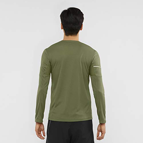 Salomon AGILE LS TEE M Camiseta deportiva de manga larga, Verde (Olive Night), Talla XL para Hombre