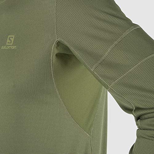 Salomon AGILE LS TEE M Camiseta deportiva de manga larga, Verde (Olive Night), Talla XL para Hombre