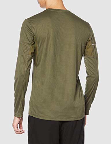 Salomon AGILE LS TEE M Camiseta deportiva de manga larga, Verde (Olive Night), Talla XL para Hombre