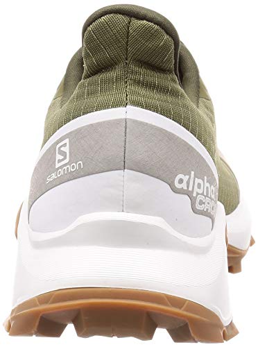 Salomon Alphacross W, Zapatillas de Trail Running Mujer, Verde (Burnt Olive/White/Gum1a), 36 2/3 EU