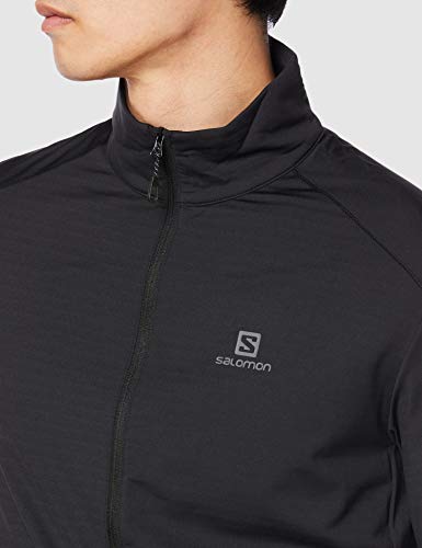 Salomon OUTRACK FZ MID M Sudadera con cremallera, Negro, Talla L para Hombre Salomon OUTRACK FZ MID M Sudadera con cremallera, Negro, Talla L para Hombre