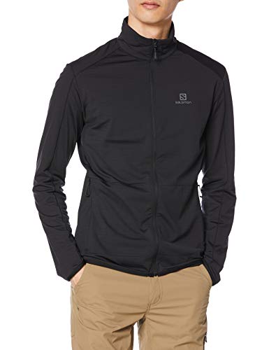 Salomon OUTRACK FZ MID M Sudadera con cremallera, Negro, Talla L para Hombre Salomon OUTRACK FZ MID M Sudadera con cremallera, Negro, Talla L para Hombre