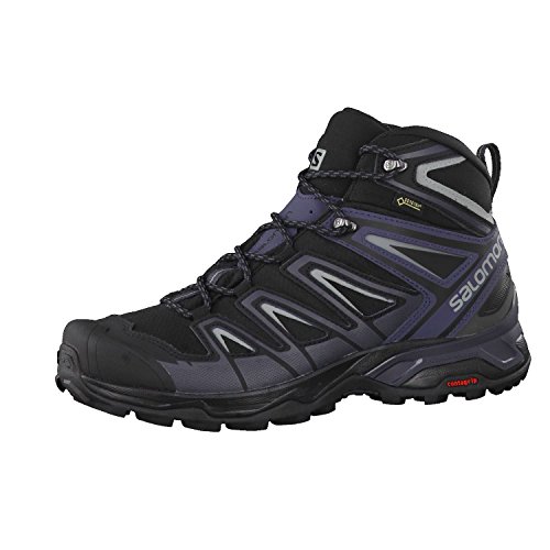 Salomon X Ultra 3 Mid GTX, Botas de Senderismo Hombre, Negro (Black/India Ink/Monument), 46 EU