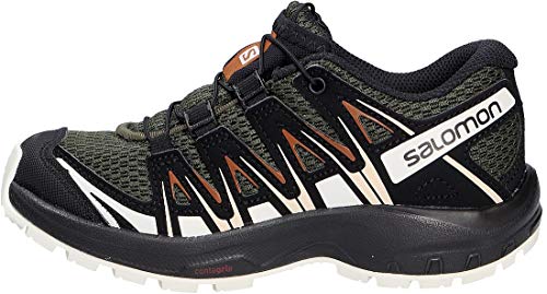 SALOMON XA Pro 3D J, Zapatillas de Trail Running Unisex Adulto, Verde (Grape Leaf/Vanilla Ice/Caramel Café), 37 EU