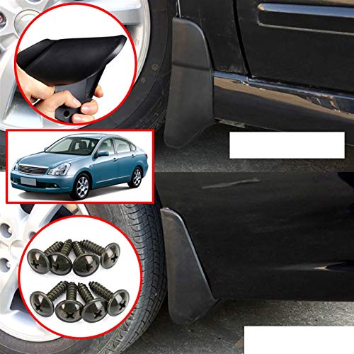 Salpicaduras de Salpicaduras de Lodo Flap Mudguards Fender Alojamiento de Barro de Coche para Nissan Almera G11 Rusia Versión/Ajuste para Sylphy 2012-2016 (Color : Black)