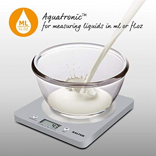 Salter 1036 SVSSDR báscula electrónica de Cocina, Ultrafino con Plataforma de Disco de Acero Inoxidable, función de adición y pesaje, Capacidad de 5 kg, 15 años de garantía, Gris, Plateado Salter 1036 SVSSDR báscula electrónica de Cocina, Ultrafino con Plataforma de Disco de Acero Inoxidable, función de adición y pesaje, Capacidad de 5 kg, 15 años de garantía, Gris, Plateado