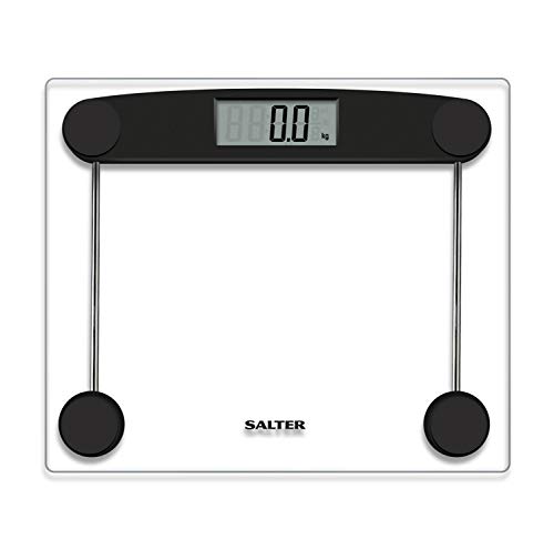 Salter báscula de baño, plataforma compacta de vidrio templado, capacidad 180 KG, transparente-negro Salter báscula de baño, plataforma compacta de vidrio templado, capacidad 180 KG, transparente-negro
