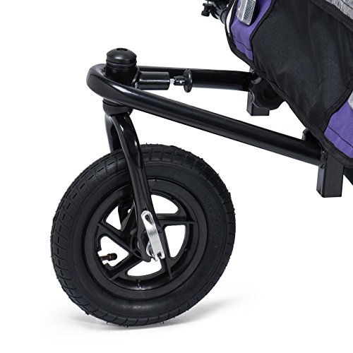 SAMAX Remolque de Bicicleta para Niños 360° girable Kit de Footing Transportín Silla Cochecito Carro Suspensíon Infantil Carro en Púrpura - Silver Frame