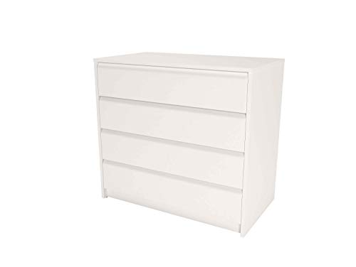Samblo Kai - Cajonera de melamina con 4 cajones , Blanco, 45 x 80 x 73 cm Samblo Kai - Cajonera de melamina con 4 cajones , Blanco, 45 x 80 x 73 cm