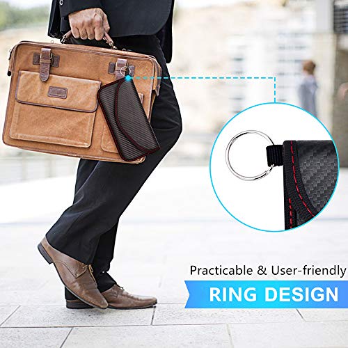 Samfolk Bolsa Faraday Movil, Funda Faraday Movil, Jaula Faraday Portatil Bloqueador Senal RFID/NFC, Bolsa Inhibidora de Seguridad - Fibra de Carbono