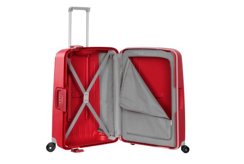 Samsonite S'Cure Spinner - Maleta de equipaje, M (69 cm - 79 L), Rojo (Crimson Red)