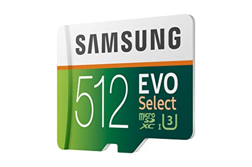 Samsung EVO Select 512 GB microSD 100 MB/s, velocidad Full HD & 4K UHD tarjeta de memoria incluye adaptador SD para smartphone, tableta, cámara de acción, dron y portátil Samsung EVO Select 512 GB microSD 100 MB/s, velocidad Full HD & 4K UHD tarjeta de memoria incluye adaptador SD para smartphone, tableta, cámara de acción, dron y portátil