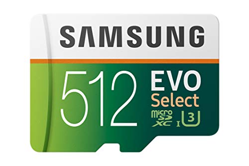 Samsung EVO Select 512 GB microSD 100 MB/s, velocidad Full HD & 4K UHD tarjeta de memoria incluye adaptador SD para smartphone, tableta, cámara de acción, dron y portátil Samsung EVO Select 512 GB microSD 100 MB/s, velocidad Full HD & 4K UHD tarjeta de memoria incluye adaptador SD para smartphone, tableta, cámara de acción, dron y portátil