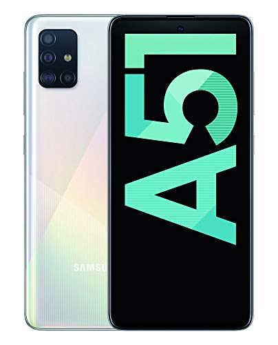 Samsung Galaxy A51 - Dual SIM, Smartphone de 6.5" Super AMOLED (4 GB RAM, 128 GB ROM, cámara Trasera 48.0 MP + 12.0 MP + 5.0 MP + 5 MP, cámara Frontal 32 MP) Blanco [Versión española]