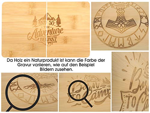 Samunshi® Tabla de madera con grabado para yoga de bambú, tabla de cortar, tabla de cortar pequeña, tabla de cortar de madera para cocina Samunshi® Tabla de madera con grabado para yoga de bambú, tabla de cortar, tabla de cortar pequeña, tabla de cortar de madera para cocina