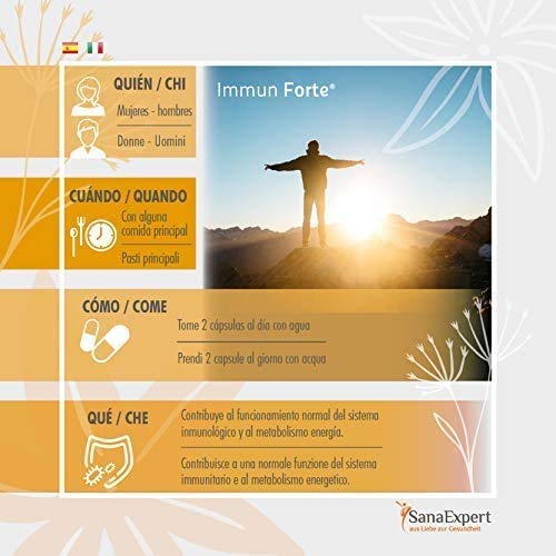 SanaExpert Immun Forte, Suplemento Multivitamínico, Refuerza el Sistema Inmunológico con Omega-3, Zinc, Antioxidantes, Vitaminas y Minerales, 90 Cápsulas SanaExpert Immun Forte, Suplemento Multivitamínico, Refuerza el Sistema Inmunológico con Omega-3, Zinc, Antioxidantes, Vitaminas y Minerales, 90 Cápsulas