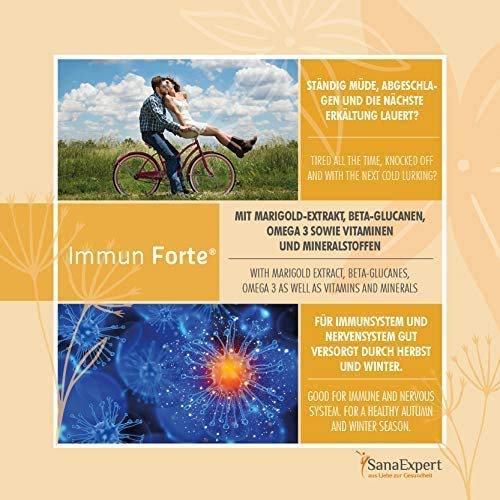 SanaExpert Immun Forte, Suplemento Multivitamínico, Refuerza el Sistema Inmunológico con Omega-3, Zinc, Antioxidantes, Vitaminas y Minerales, 90 Cápsulas