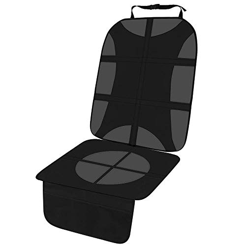 SANBLOGAN Protector Asiento Coche, 1 PACK Protector Asiento Coche niños, Bebe Protector Asiento Delantero Coche Protector Asiento Trasero Coche Fácil de Limpiar y Arreglar para Sillas de Coche Negro