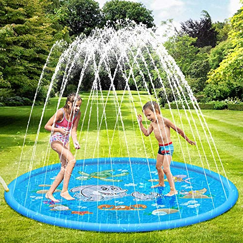 SANBLOGAN Splash Pad,Colchoneta de Agua para Niños,Juegos de Agua para Niños,Tapete de Juegos de Agua Almohadilla de Rociadores Juguete de Verano 170cm,PVC Salpica Almohadil,Piscina de Juego de Verano SANBLOGAN Splash Pad,Colchoneta de Agua para Niños,Juegos de Agua para Niños,Tapete de Juegos de Agua Almohadilla de Rociadores Juguete de Verano 170cm,PVC Salpica Almohadil,Piscina de Juego de Verano