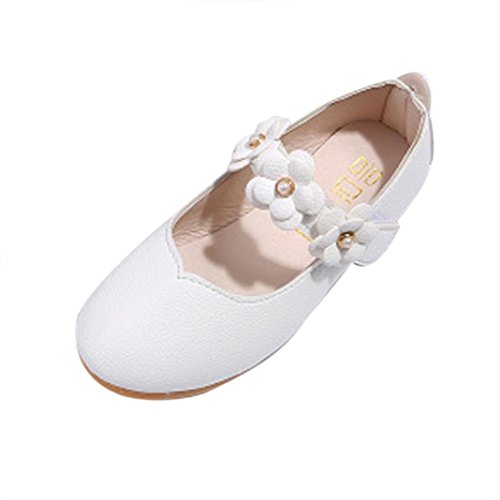 Sandalias de Vestir Niña K-youth® Moda Zapatos Bebe Niña Verano Flores Grandes Zapatos de Princesa Chicas Zapatos de Baile Zapatos Princesa Niña Bautizo Cumpleaños Fiesta (22, Blanco)