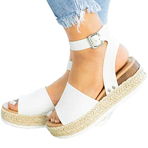 Sandalias Mujer Verano 2019 cáñamo Fondo Grueso Sandalias Punta Abierta Cuero Fondo Plano Zapatos Bohemias Romanas Hebilla Zapatillas Gris 35-43 riou Sandalias Mujer Verano 2019 cáñamo Fondo Grueso Sandalias Punta Abierta Cuero Fondo Plano Zapatos Bohemias Romanas Hebilla Zapatillas Gris 35-43 riou