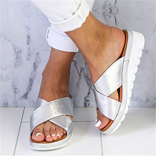 Sandalias Mujer Verano Planas Talla Grande, MINXINWY 2019 Sandalias Negras de Vendimia Sandalias de Señorita Sandalias niñas Verano Zapatillas de casa de Mujeres