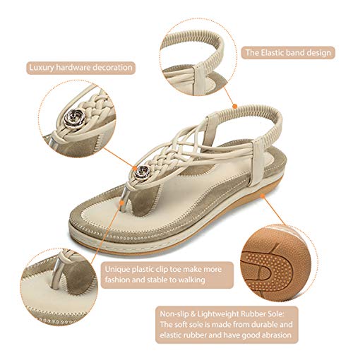 Sandalias Planas para Mujer, Camfosy Tacones Planos para el Verano Chancletas Filtrando el Empeine Nude Piernas Suela Comepnsés Cómodo Estilo Trenzado Adecuado para Piscinas Azul Beige Sandalias Planas para Mujer, Camfosy Tacones Planos para el Verano Chancletas Filtrando el Empeine Nude Piernas Suela Comepnsés Cómodo Estilo Trenzado Adecuado para Piscinas Azul Beige