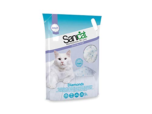 Sanicat Diamonds Arena de Gatos Ultra Absorbente de Gel de Silice - 5L Sanicat Diamonds Arena de Gatos Ultra Absorbente de Gel de Silice - 5L