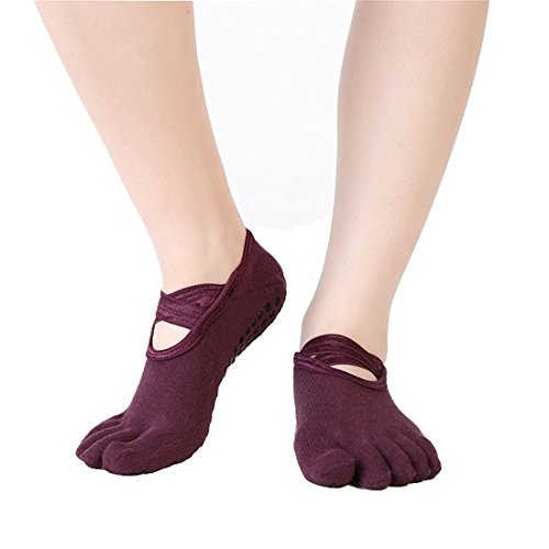 SANIQUEEN.G 4 Pares Algodón Full Toe Non Slip Skid Yoga Calcetines con Dedos Pilates para Mujeres (Estilo 1) SANIQUEEN.G 4 Pares Algodón Full Toe Non Slip Skid Yoga Calcetines con Dedos Pilates para Mujeres (Estilo 1)