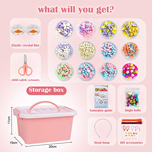 Sanlebi NiƱos Bricolaje Conjunto de Cuentas, 1000 PCS Abalorios para Hacer Pulseras Collares Anillos Kit Manualidades Juego de Hacer Bisuteria para NiƱas Sanlebi NiƱos Bricolaje Conjunto de Cuentas, 1000 PCS Abalorios para Hacer Pulseras Collares Anillos Kit Manualidades Juego de Hacer Bisuteria para NiƱas