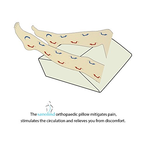 Sanolind Almohada Ortopédica de la Elevación de Las Piernas, Cojín para Las Venas/Tamaño 70 x 50 x 20 cm Almohada de Cuña (Blanco)